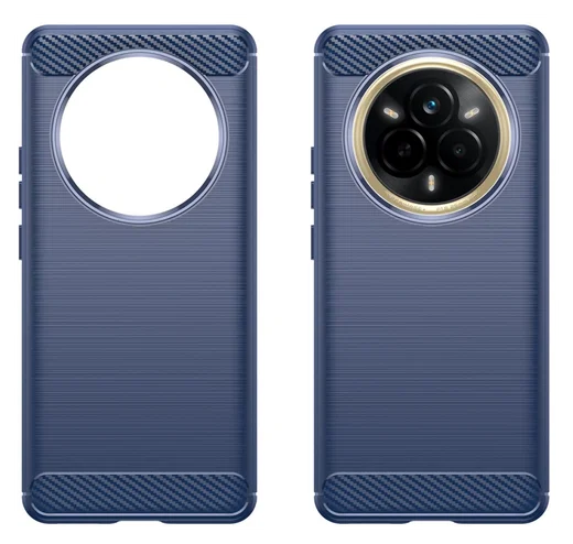 Realme 14 Pro Hoesje Geborsteld TPU Flexibele Back Cover Blauw afbeelding 2
