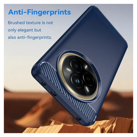 Realme 14 Pro Hoesje Geborsteld TPU Flexibele Back Cover Blauw afbeelding 4