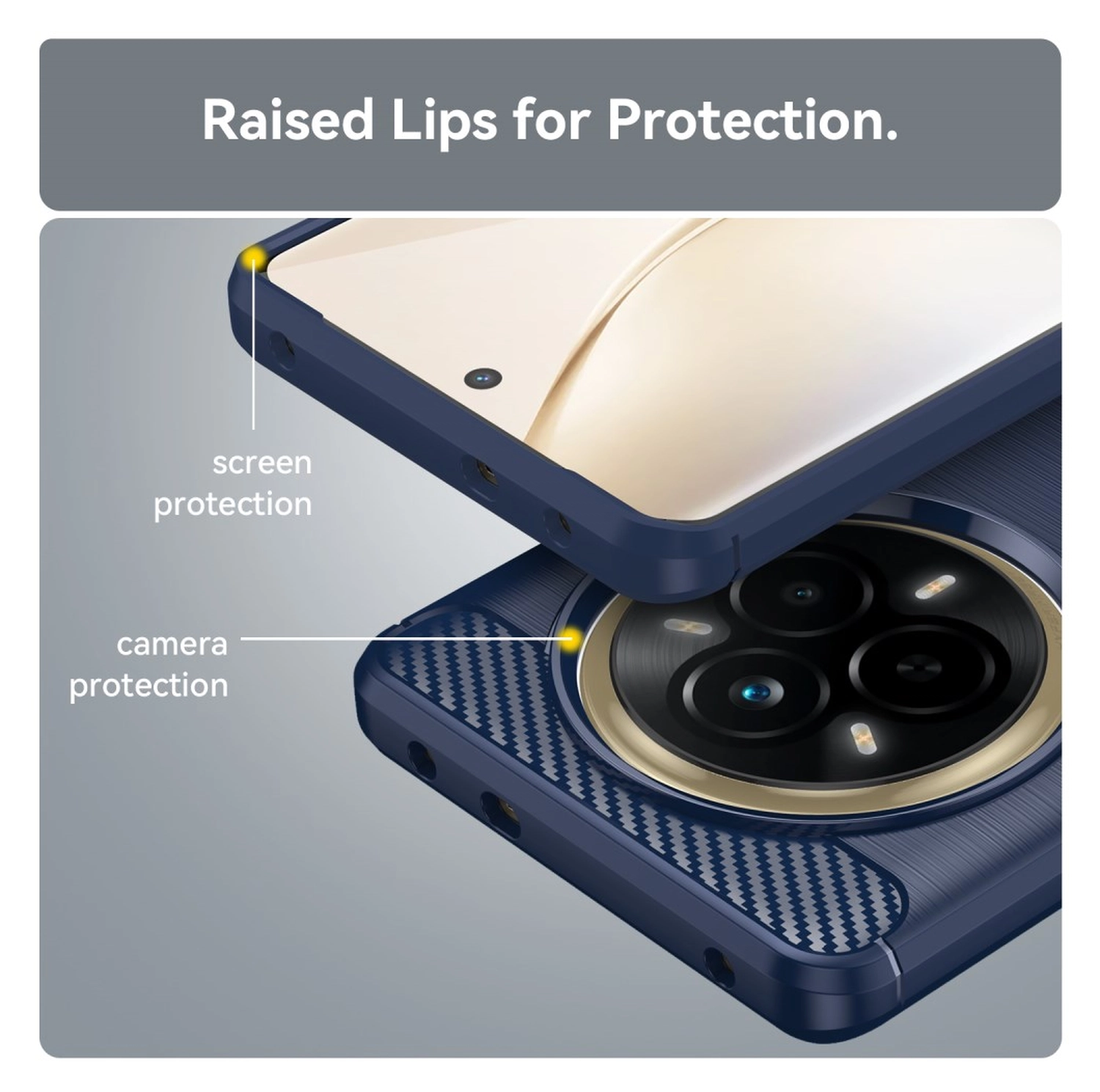 Realme 14 Pro Hoesje Geborsteld TPU Flexibele Back Cover Blauw afbeelding 7