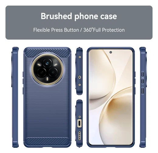 Realme 14 Pro Hoesje Geborsteld TPU Flexibele Back Cover Blauw afbeelding 8