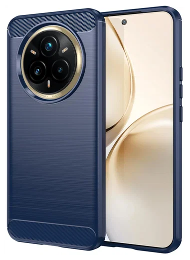 Realme 14 Pro Plus Hoesje Geborsteld TPU Flexibele Back Cover Blauw afbeelding 1
