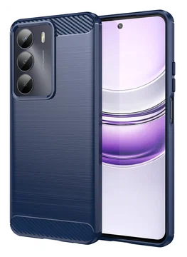 Realme 14X Hoesje Geborsteld TPU Flexibele Back Cover Blauw
