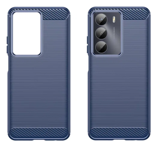 Realme 14X Hoesje Geborsteld TPU Flexibele Back Cover Blauw afbeelding 2