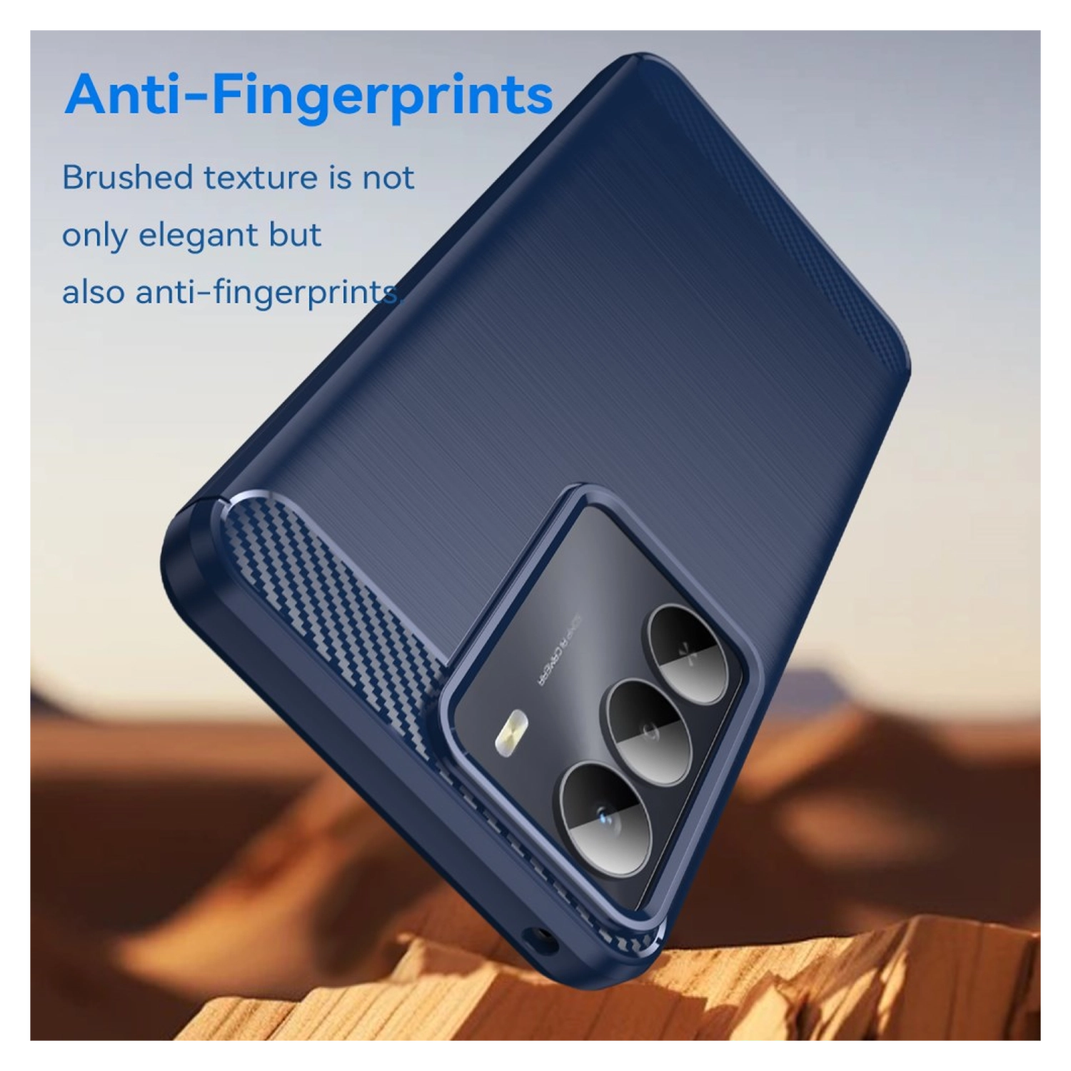 Realme 14X Hoesje Geborsteld TPU Flexibele Back Cover Blauw afbeelding 4