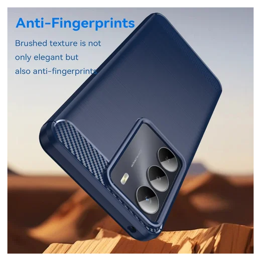 Realme 14X Hoesje Geborsteld TPU Flexibele Back Cover Blauw afbeelding 4
