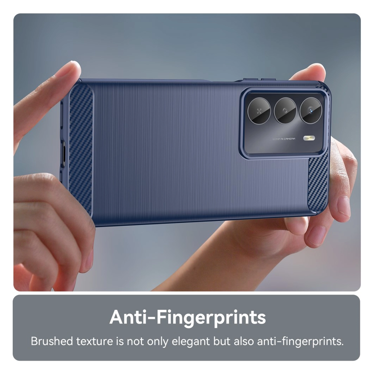 Realme 14X Hoesje Geborsteld TPU Flexibele Back Cover Blauw afbeelding 6