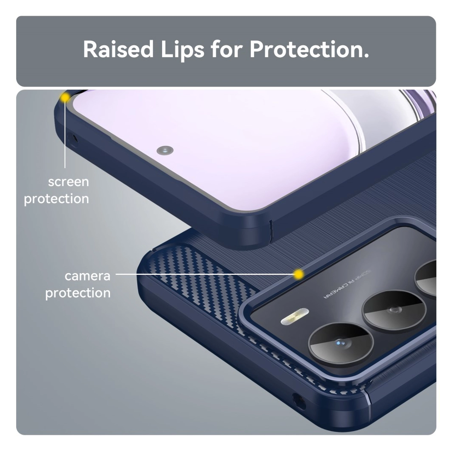 Realme 14X Hoesje Geborsteld TPU Flexibele Back Cover Blauw afbeelding 7
