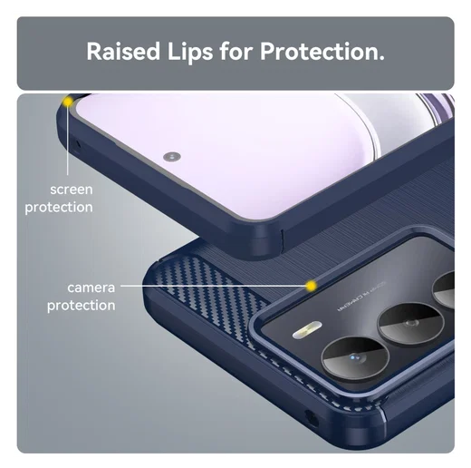 Realme 14X Hoesje Geborsteld TPU Flexibele Back Cover Blauw afbeelding 7
