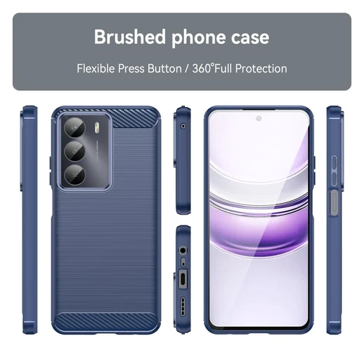 Realme 14X Hoesje Geborsteld TPU Flexibele Back Cover Blauw afbeelding 8