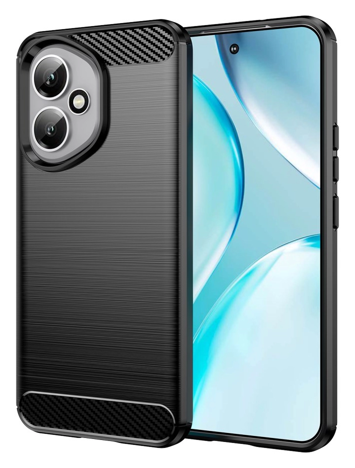 Honor 400 Hoesje Geborsteld TPU Flexibele Back Cover Zwart afbeelding 1