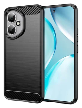 Honor 400 Hoesje Geborsteld TPU Flexibele Back Cover Zwart