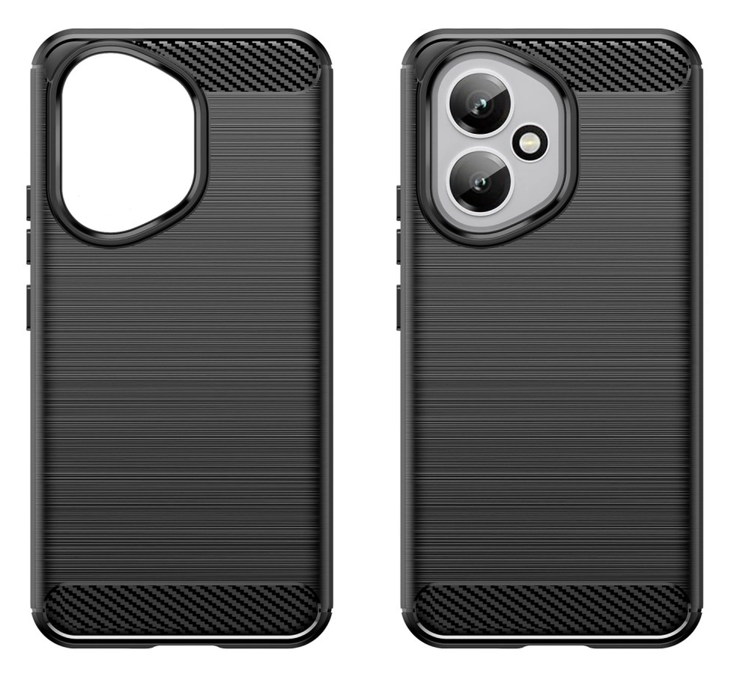 Honor 400 Hoesje Geborsteld TPU Flexibele Back Cover Zwart afbeelding 2