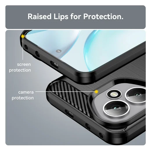 Honor 400 Hoesje Geborsteld TPU Flexibele Back Cover Zwart afbeelding 6