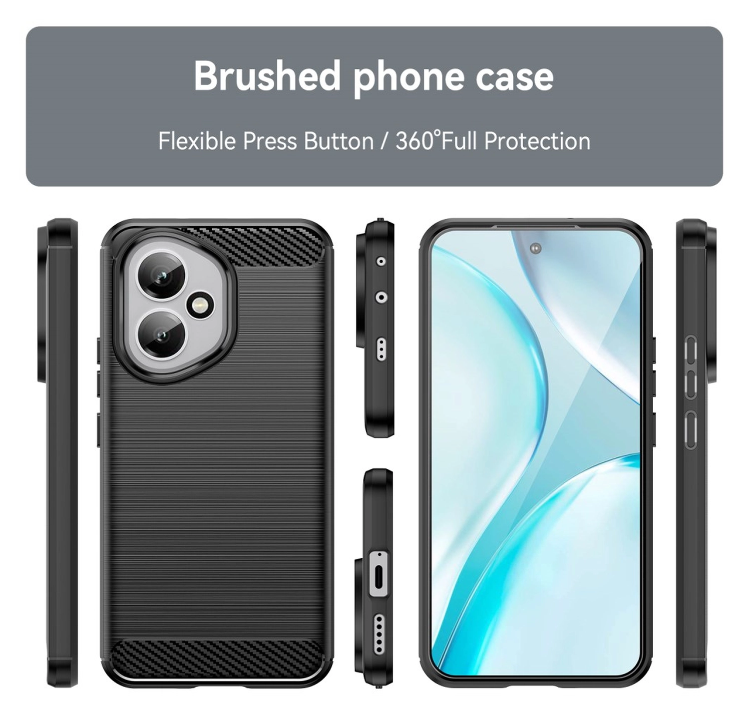 Honor 400 Hoesje Geborsteld TPU Flexibele Back Cover Zwart afbeelding 8