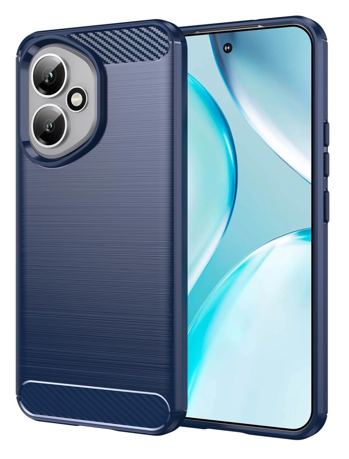 Honor 400 Hoesje Geborsteld TPU Flexibele Back Cover Blauw afbeelding 1