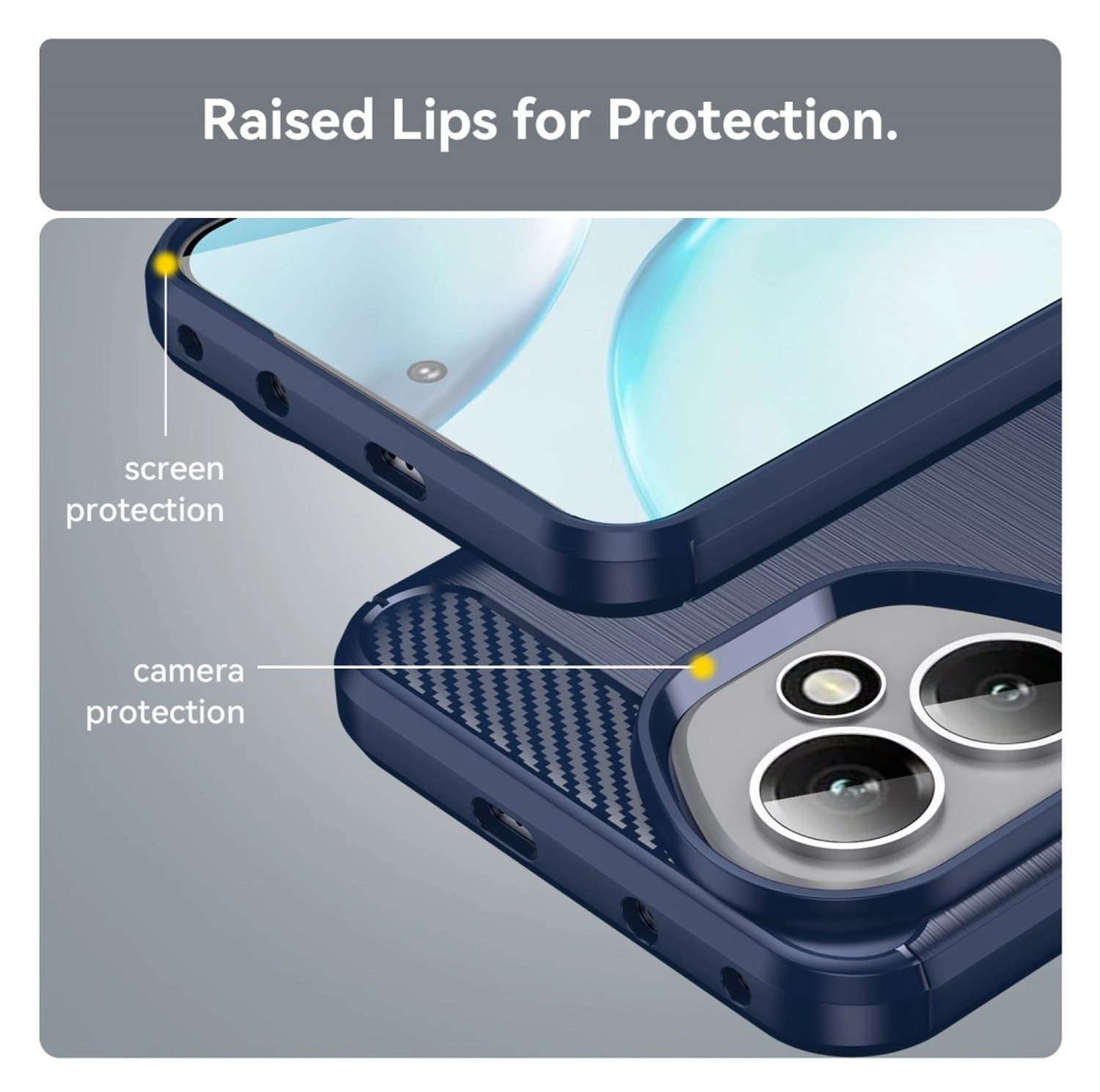Honor 400 Hoesje Geborsteld TPU Flexibele Back Cover Blauw afbeelding 6
