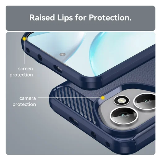 Honor 400 Hoesje Geborsteld TPU Flexibele Back Cover Blauw afbeelding 6