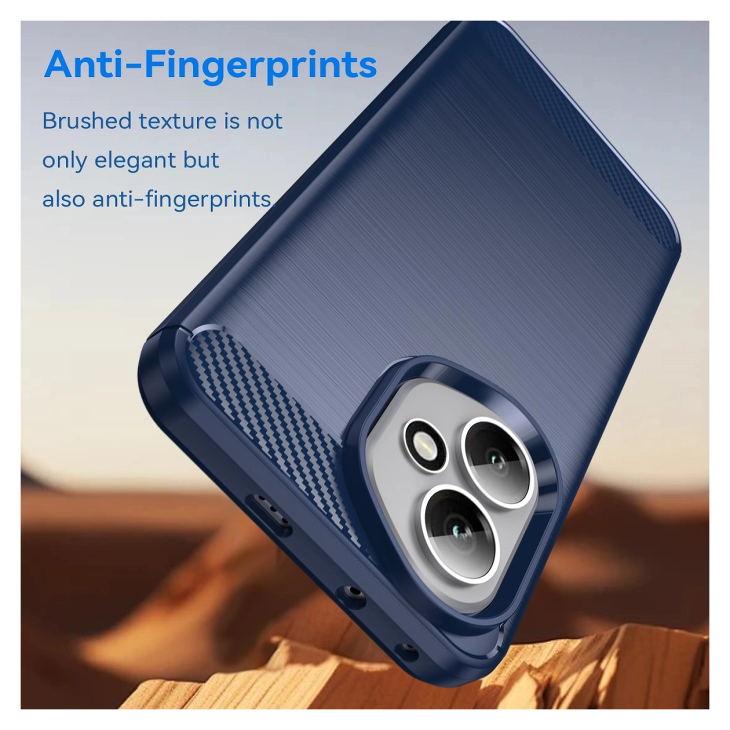 Honor 400 Hoesje Geborsteld TPU Flexibele Back Cover Blauw afbeelding 7