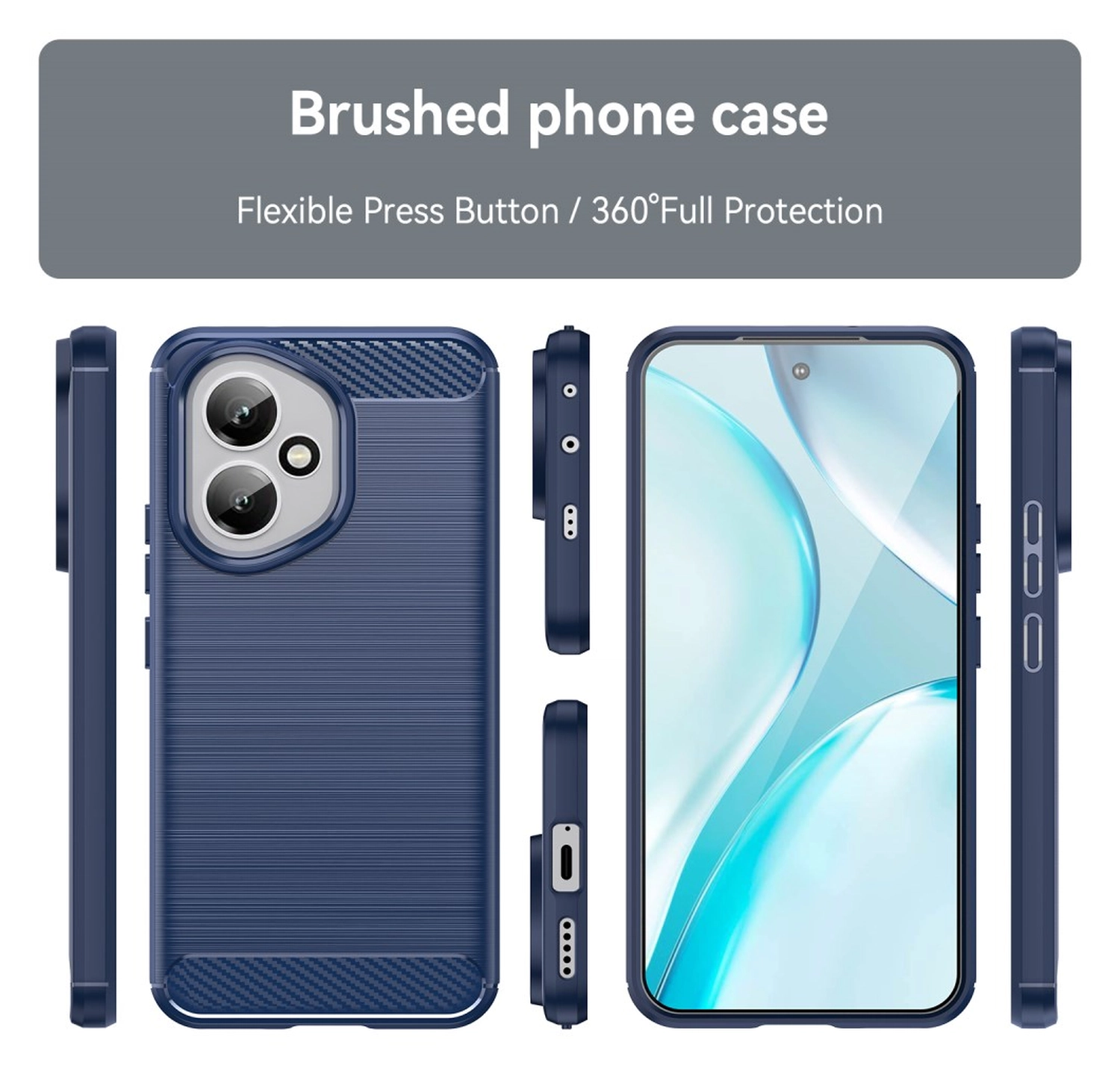 Honor 400 Hoesje Geborsteld TPU Flexibele Back Cover Blauw afbeelding 8
