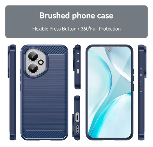 Honor 400 Hoesje Geborsteld TPU Flexibele Back Cover Blauw afbeelding 8