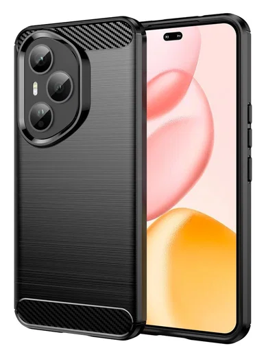 Honor 400 Pro Hoesje Geborsteld TPU Flexibele Back Cover Zwart afbeelding 1
