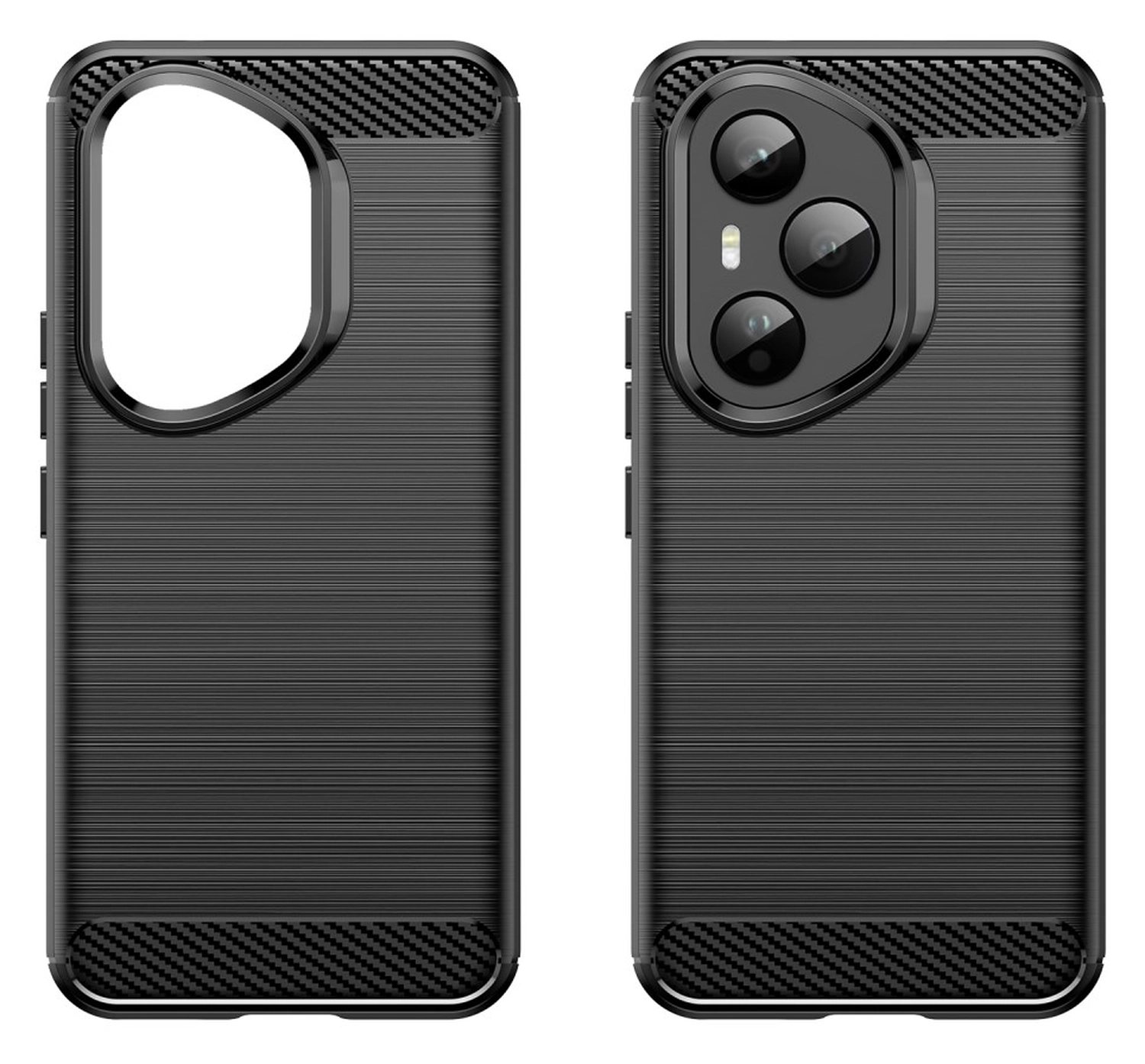 Honor 400 Pro Hoesje Geborsteld TPU Flexibele Back Cover Zwart afbeelding 2