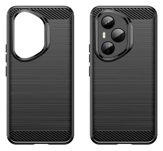 Honor 400 Pro Hoesje Geborsteld TPU Flexibele Back Cover Zwart afbeelding 2