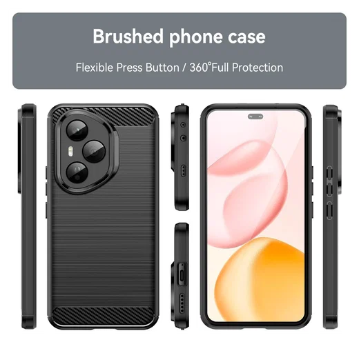 Honor 400 Pro Hoesje Geborsteld TPU Flexibele Back Cover Zwart afbeelding 8
