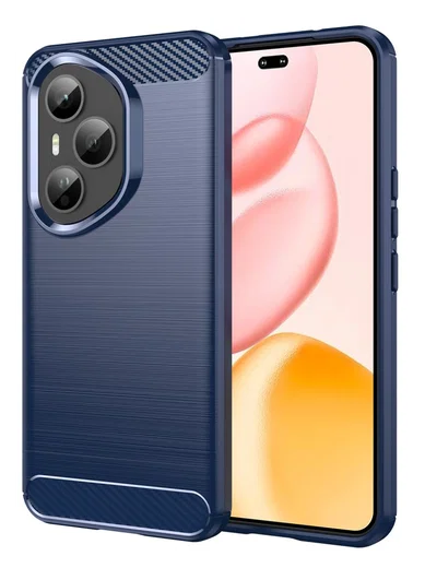Honor 400 Pro Hoesje Geborsteld TPU Flexibele Back Cover Blauw afbeelding 1