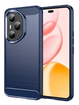 Honor 400 Pro Hoesje Geborsteld TPU Flexibele Back Cover Blauw