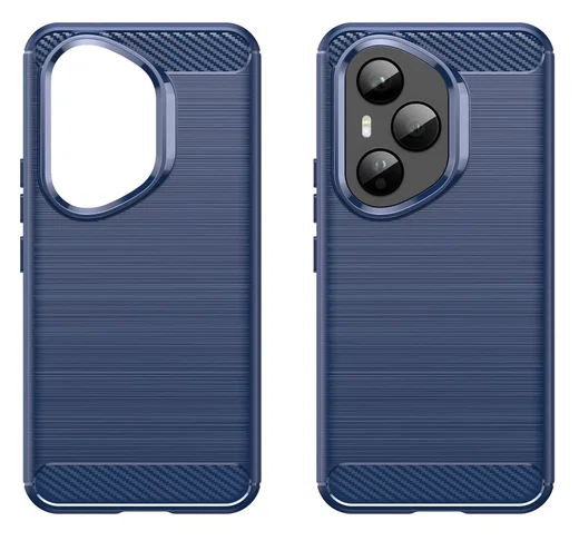 Honor 400 Pro Hoesje Geborsteld TPU Flexibele Back Cover Blauw afbeelding 2