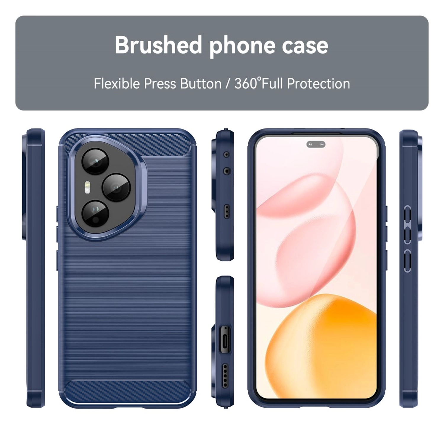 Honor 400 Pro Hoesje Geborsteld TPU Flexibele Back Cover Blauw afbeelding 8