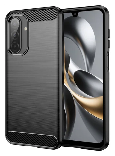Samsung Galaxy A17 Hoesje Geborsteld TPU Flexibele Back Cover Zwart afbeelding 1
