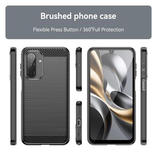 Samsung Galaxy A17 Hoesje Geborsteld TPU Flexibele Back Cover Zwart afbeelding 8