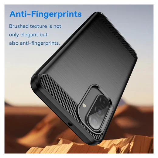 Samsung Galaxy A17 Hoesje Geborsteld TPU Flexibele Back Cover Zwart afbeelding 2