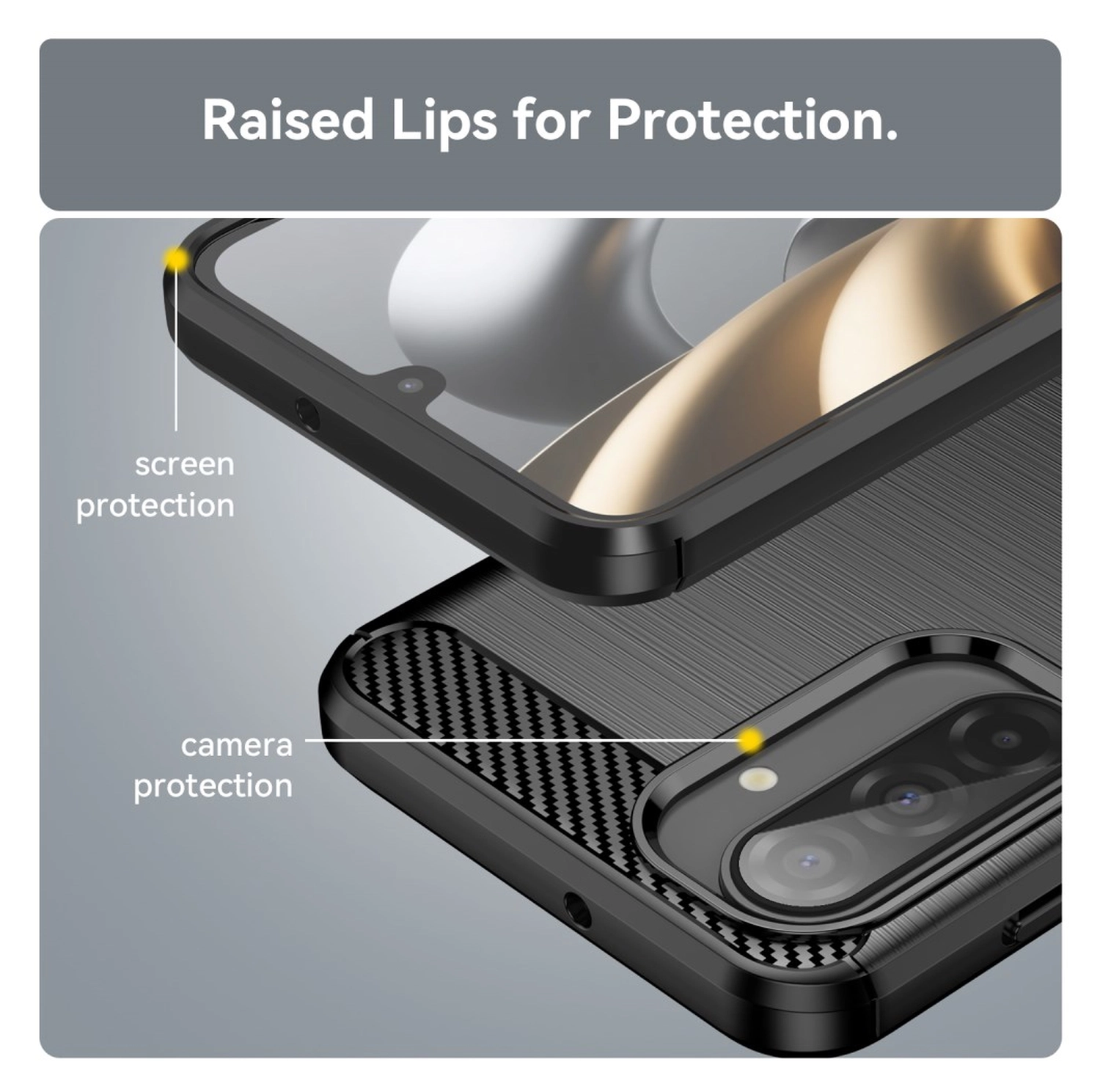 Samsung Galaxy A17 Hoesje Geborsteld TPU Flexibele Back Cover Zwart afbeelding 5
