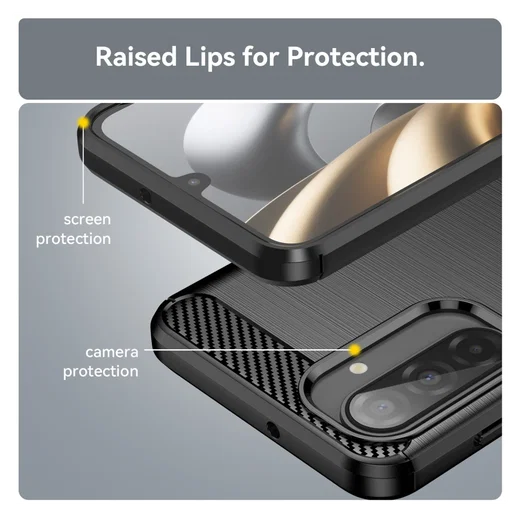 Samsung Galaxy A17 Hoesje Geborsteld TPU Flexibele Back Cover Zwart afbeelding 5