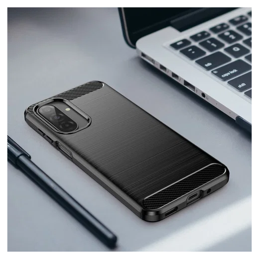 Samsung Galaxy A17 Hoesje Geborsteld TPU Flexibele Back Cover Zwart afbeelding 6