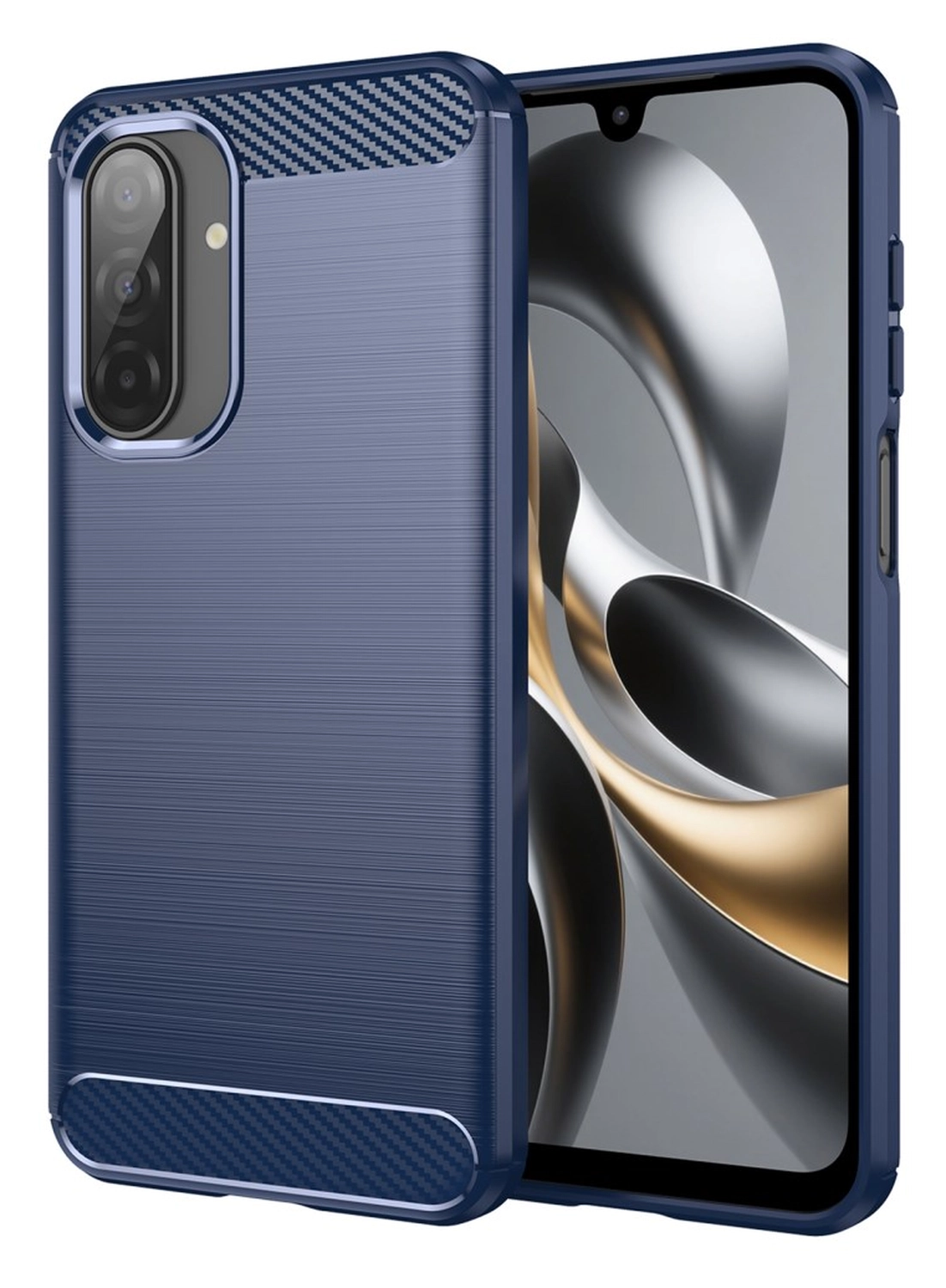 Samsung Galaxy A17 Hoesje Geborsteld TPU Flexibele Back Cover Blauw afbeelding 1