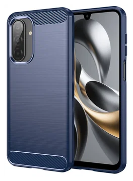 Samsung Galaxy A17 Hoesje Geborsteld TPU Flexibele Back Cover Blauw