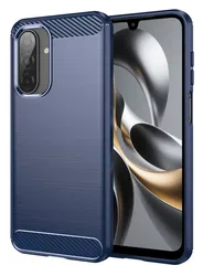 Samsung Galaxy A17 Hoesje Geborsteld TPU Flexibele Back Cover Blauw afbeelding