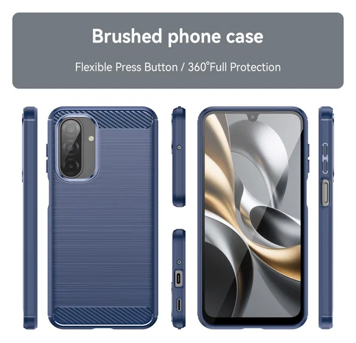 Samsung Galaxy A17 Hoesje Geborsteld TPU Flexibele Back Cover Blauw afbeelding 8