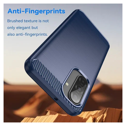 Samsung Galaxy A17 Hoesje Geborsteld TPU Flexibele Back Cover Blauw afbeelding 2
