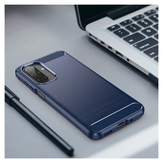 Samsung Galaxy A17 Hoesje Geborsteld TPU Flexibele Back Cover Blauw afbeelding 7