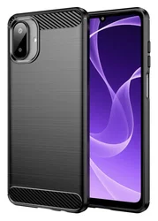 Samsung Galaxy A07 Hoesje Geborsteld TPU Flexibele Back Cover Zwart afbeelding