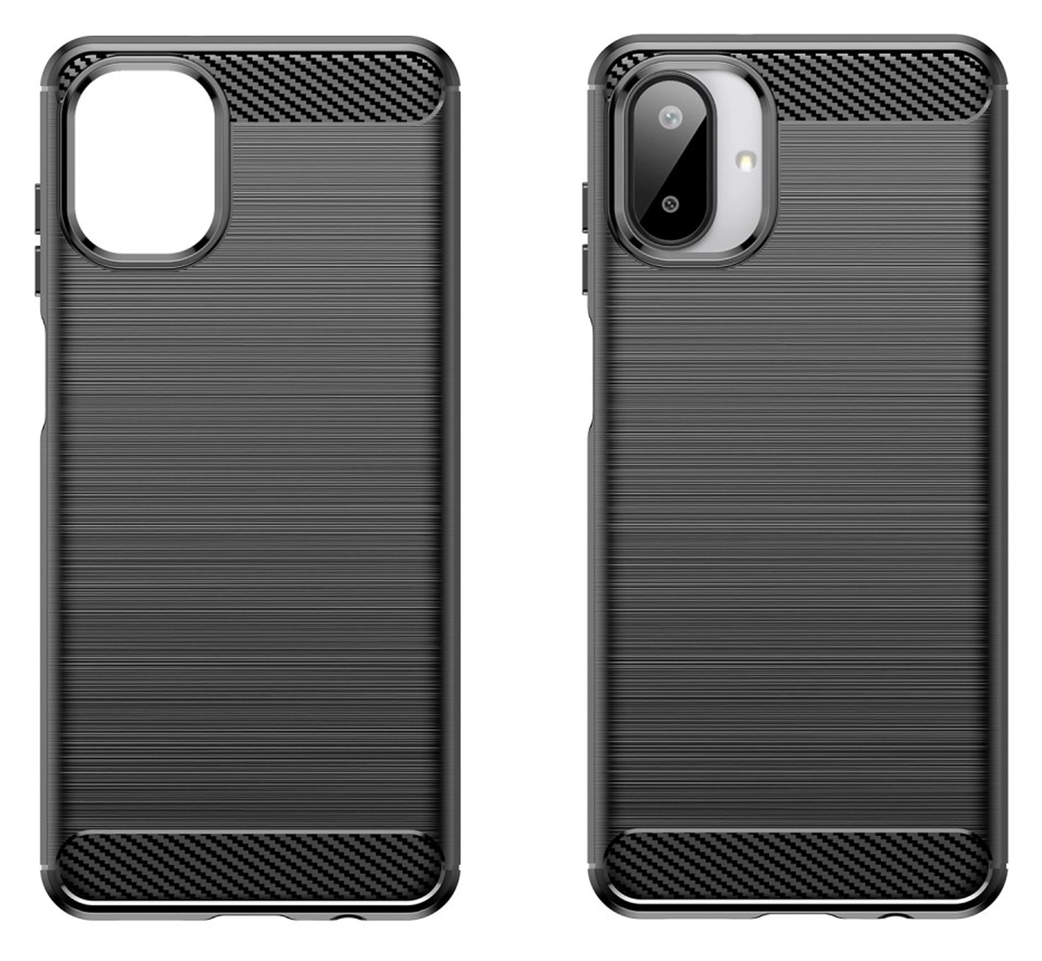 Samsung Galaxy A07 Hoesje Geborsteld TPU Flexibele Back Cover Zwart afbeelding 2