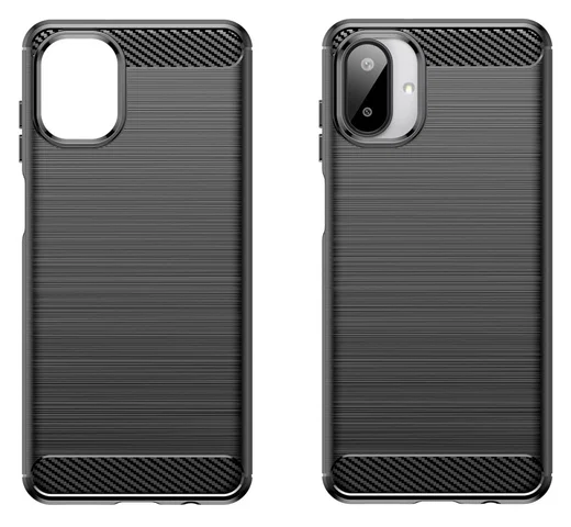 Samsung Galaxy A07 Hoesje Geborsteld TPU Flexibele Back Cover Zwart afbeelding 2