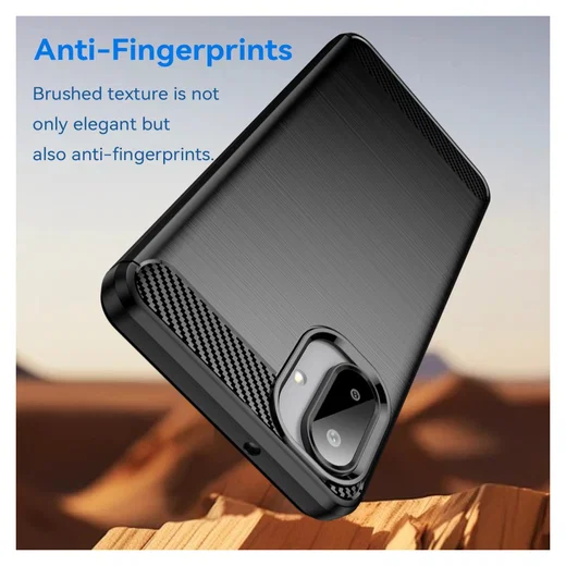Samsung Galaxy A07 Hoesje Geborsteld TPU Flexibele Back Cover Zwart afbeelding 4