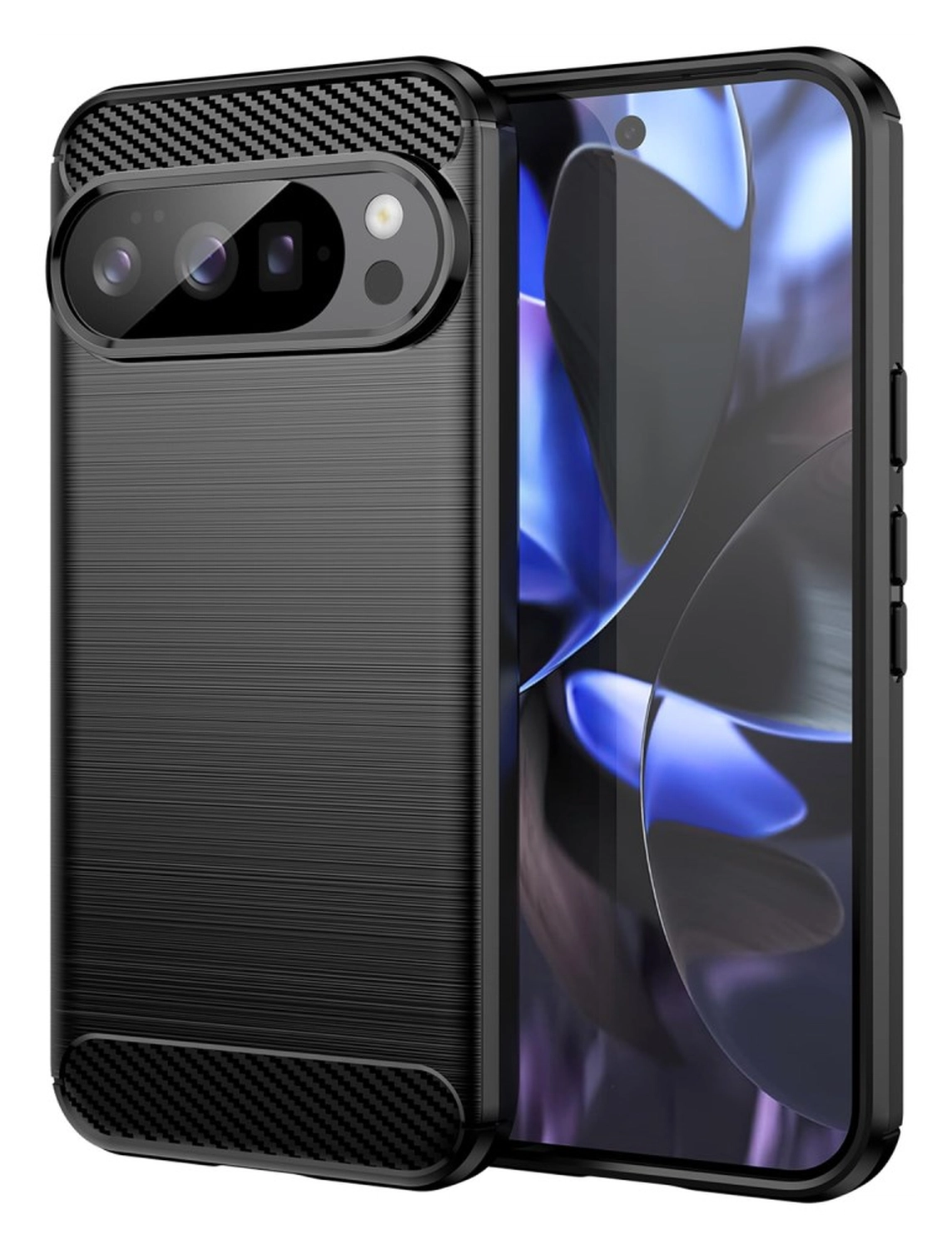 Google Pixel 10 / 10 Pro Hoesje Geborsteld TPU Flexibele Back Cover Zwart afbeelding 1