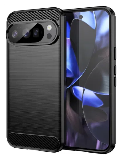 Google Pixel 10 / 10 Pro Hoesje Geborsteld TPU Flexibele Back Cover Zwart afbeelding 1